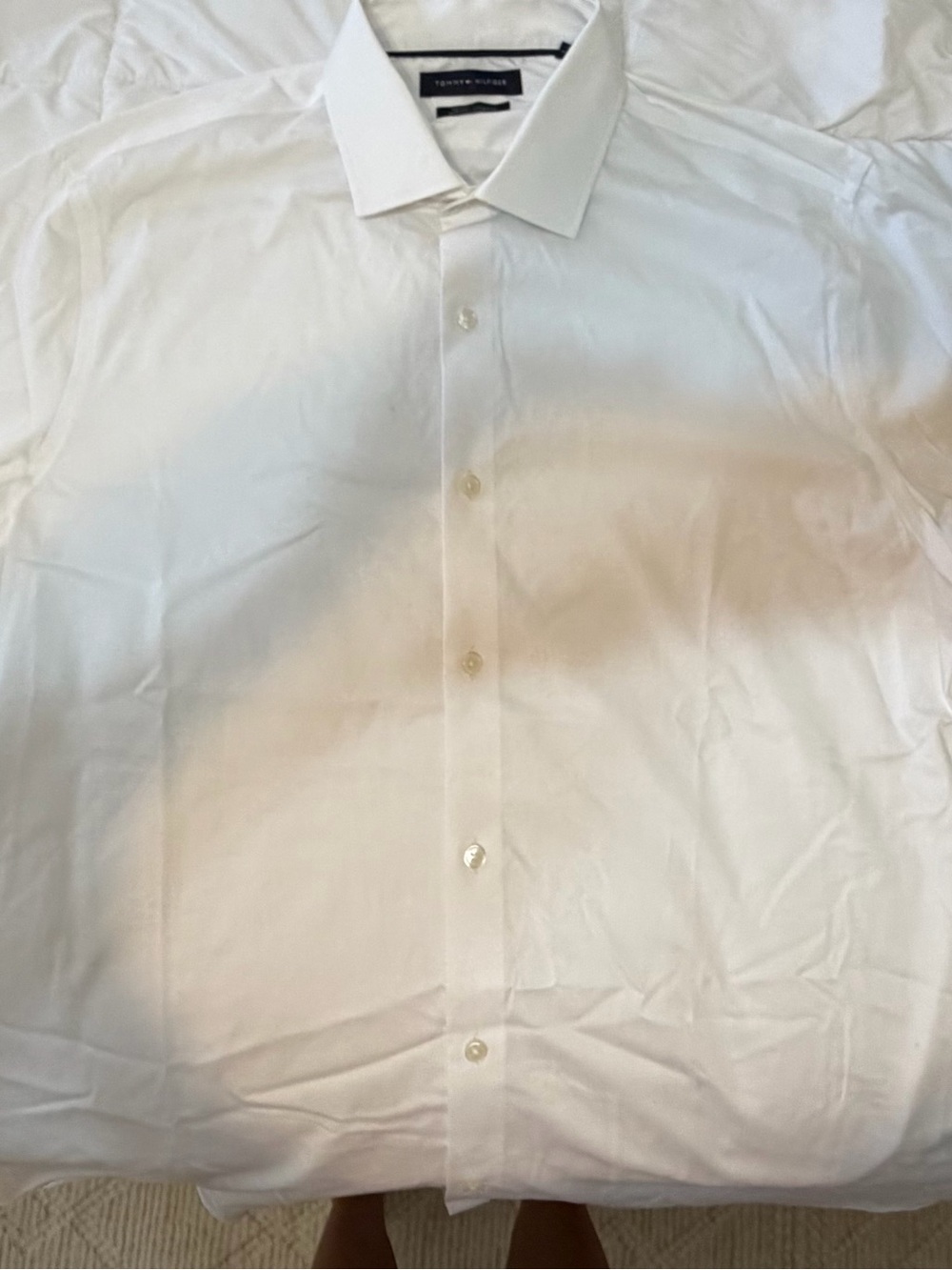 Tommy Hilfiger Men's White Spread Collar Dress Shirt